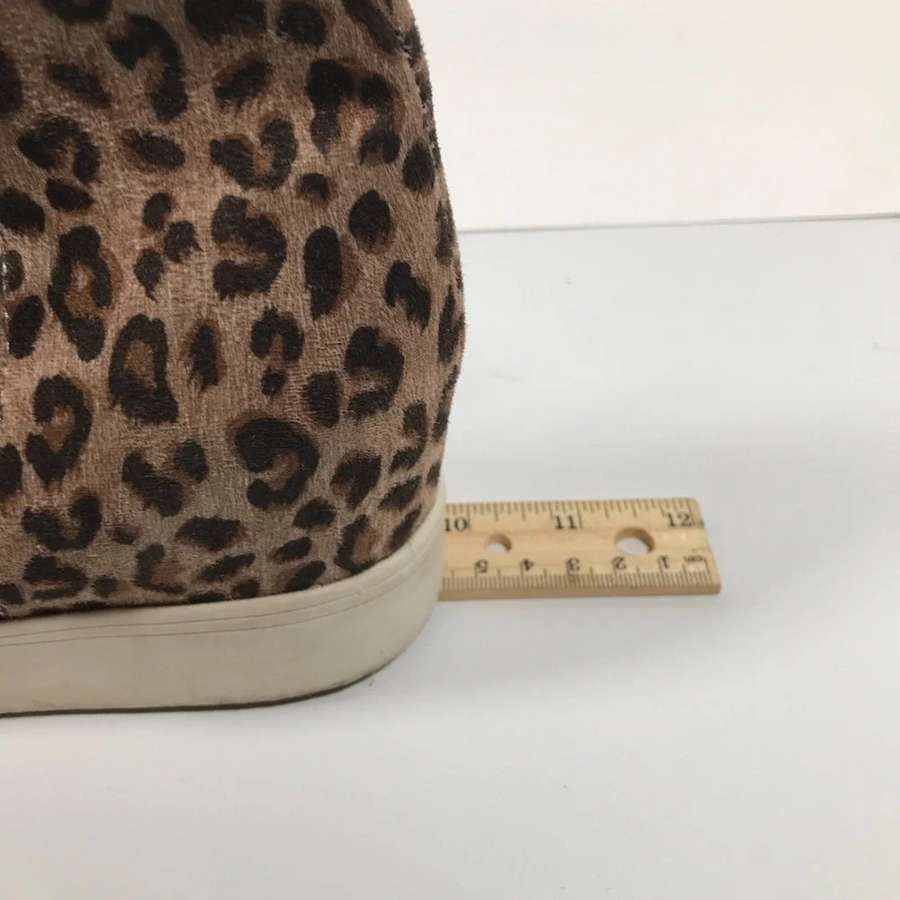 Very G Ursula Leopard Print Lace Up Side Zip Hidden Wedge Womens US 7 UK 5 EU 37